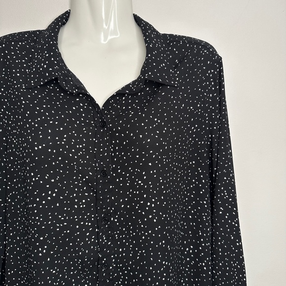 Joe Fresh Relaxed Fit Long Sleeve Polka Dot Blouse Medium - Picture 6 of 11